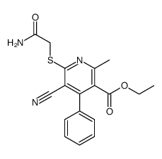 (3-cyano-5-ethoxycarbonyl-6-methyl-4-phenyl)pyridin-2-ylthioacetamide结构式