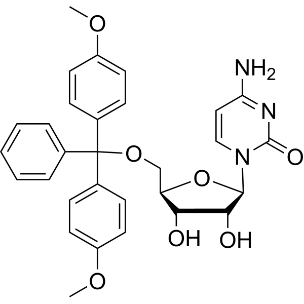 5′-O-[Bis(4-methoxyphenyl)phenylmethyl]cytidine Structure