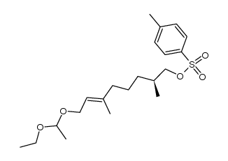 (E)-(S)-(+)-8-(1'-ethoxy)ethoxy-2,6-dimethyl-6-octenyl p-toluenesulphonate结构式