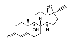 17-ethynyl-9,17-dihydroxyandrost-4-en-3-one Structure