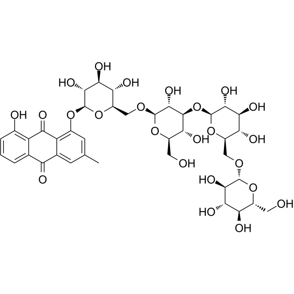 Chrysophanol 1-O-beta-tetraglucoside结构式