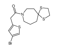 2-(4-bromothiophen-2-yl)-1-(1,4-dithia-9-azaspiro[4.6]undecan-9-yl)ethanone结构式