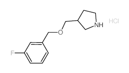 3-{[(3-Fluorobenzyl)oxy]methyl}pyrrolidine hydrochloride结构式