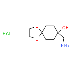 8-(Aminomethyl)-1,4-dioxaspiro[4.5]decan-8-ol hydrochloride Structure