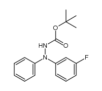 N-tert-butoxycarbonyl-N'-(3-fluorophenyl)-N'-phenylhydrazine结构式