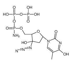3'-azido-3'-deoxythymidine 5'-(beta,gamma-imido)triphosphate Structure