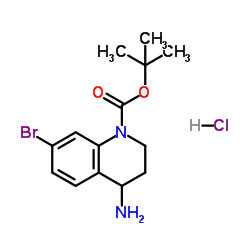 2-Methyl-2-propanyl 4-amino-7-bromo-3,4-dihydro-1(2H)-quinolinecarboxylate hydrochloride (1:1) Structure