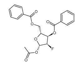 1-O-acetyl-3,5-di-O-benzoyl-2-deoxy-2-fluoro-β-D-ribofuranoside Structure