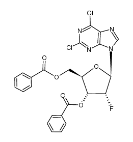2,6-dichloro-9-(3,5-di-O-benzoyl-2-deoxy-2-fluoro-β-D-ribofuranosyl)purine Structure