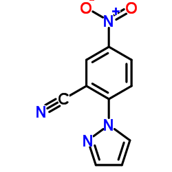 5-Nitro-2-(1H-pyrazol-1-yl)benzonitrile结构式