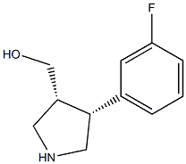 ((3R,4R)-4-(3-fluorophenyl)pyrrolidin-3-yl)methanol结构式