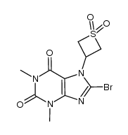 8-bromo-1,3-dimethyl-7-(1,1-dioxothietan-3-yl)-3,7-dihydro-1H-pyrine-2,6-dione Structure