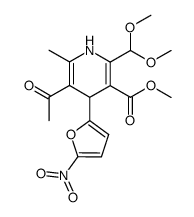 methyl 5-acetyl-2-dimethoxymethyl-6-methyl-4-(5-nitrofuran-2-yl)-1,4-dihydropyridine-3-carboxylate结构式