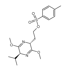 (3S,6R)-6-(2'-tosyloxyethyl)-3-isopropyl-2,5-dimethoxy-3,6-dihydropyrazine Structure