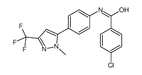 4-chloro-N-[4-[2-methyl-5-(trifluoromethyl)pyrazol-3-yl]phenyl]benzamide结构式