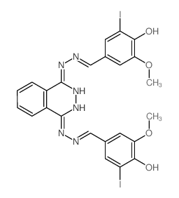 Vanillin, 5-iodo-,1,4-phthalazinediyldihydrazone (8CI)结构式