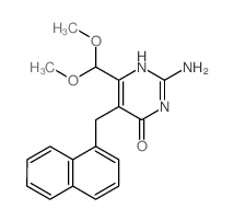 2-amino-6-(dimethoxymethyl)-5-(naphthalen-1-ylmethyl)-1H-pyrimidin-4-one structure
