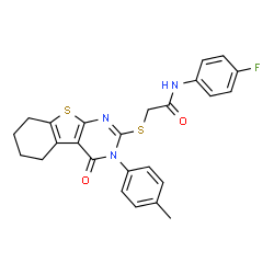 N-(4-fluorophenyl)-2-{[3-(4-methylphenyl)-4-oxo-3,4,5,6,7,8-hexahydro[1]benzothieno[2,3-d]pyrimidin-2-yl]sulfanyl}acetamide picture