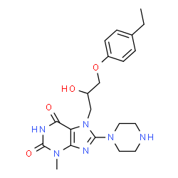 7-(3-(4-ethylphenoxy)-2-hydroxypropyl)-3-methyl-8-(piperazin-1-yl)-3,7-dihydro-1H-purine-2,6-dione picture