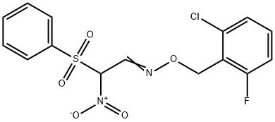 2-nitro-2-(phenylsulfonyl)acetaldehyde o-(2-chloro-6-fluorobenzyl)oxime Structure