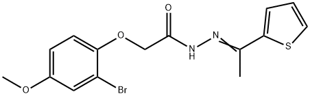 Acetic acid, 2-(2-bromo-4-methoxyphenoxy)-, 2-[1-(2-thienyl)ethylidene]hydrazide结构式