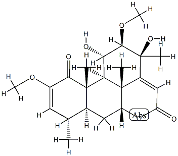 11α,13-Dihydroxy-2,12β-dimethoxypicrasa-2,14-diene-1,16-dione Structure