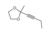 1,3-Dioxolane, 2-(1-butynyl)-2-methyl- (9CI) Structure