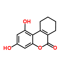 1,3-Dihydroxy-7,8,9,10-tetrahydro-6H-benzo[c]-chromen-6-one结构式