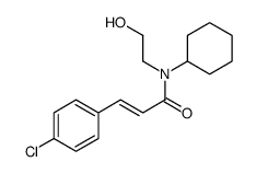 (E)-3-(4-chlorophenyl)-N-cyclohexyl-N-(2-hydroxyethyl)prop-2-enamide结构式
