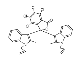 3,3-bis-(1-allyl-2-methyl-indol-3-yl)-4,5,6,7-tetrachloro-3H-isobenzofuran-1-one Structure