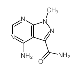 5-amino-9-methyl-2,4,8,9-tetrazabicyclo[4.3.0]nona-1,3,5,7-tetraene-7-carboxamide结构式