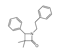 3,3-dimethyl-4-phenyl-1-(2-phenylethyl)azetidin-2-one结构式