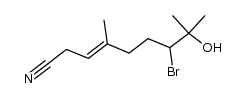 (3E)-7-bromo-8-hydroxy-4,8-dimethyl-3-nonenenitrile Structure