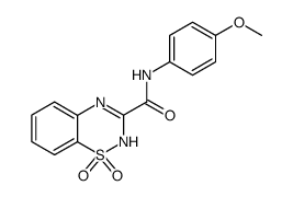 1,1-dioxo-1,2(4)-dihydro-1λ6-benzo[1,2,4]thiadiazine-3-carboxylic acid 4-methoxy-anilide结构式