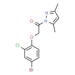 1-[(4-bromo-2-chlorophenoxy)acetyl]-3,5-dimethyl-1H-pyrazole结构式