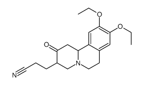 3-(9,10-diethoxy-2-oxo-1,3,4,6,7,11b-hexahydrobenzo[a]quinolizin-3-yl)propanenitrile结构式