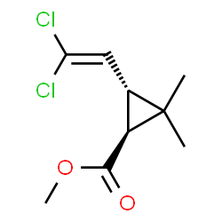 methyl trans-3-(2,2-dichlorovinyl)-2,2-dimethylcyclopropanecarboxylate结构式