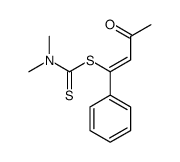 (3-oxo-1-phenylbut-1-enyl) N,N-dimethylcarbamodithioate结构式