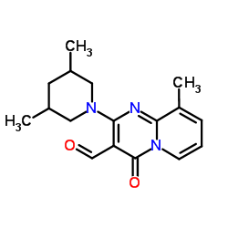 2-(3,5-Dimethyl-1-piperidinyl)-9-methyl-4-oxo-4H-pyrido[1,2-a]pyrimidine-3-carbaldehyde结构式