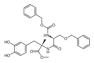 N-benzyloxycarbonyl-O-benzyl-L-seryl-L-3-(3,4-dihydroxyphenyl)-2-methyl-alanine methyl ester Structure