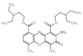 bis(2-diethylaminoethyl) 2-amino-4,6-dimethyl-3-oxo-phenoxazine-1,9-dicarboxylate结构式