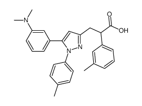 3-[5-(3-Dimethylamino-phenyl)-1-p-tolyl-1H-pyrazol-3-yl]-2-m-tolyl-propionic acid Structure