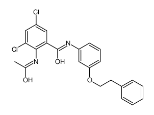 2-acetamido-3,5-dichloro-N-[3-(2-phenylethoxy)phenyl]benzamide Structure