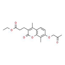 ethyl 3-[4,8-dimethyl-2-oxo-7-(2-oxopropoxy)chromen-3-yl]propanoate结构式