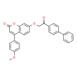 4-(4-methoxyphenyl)-7-[2-oxo-2-(4-phenylphenyl)ethoxy]chromen-2-one结构式