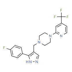 PIPERAZINE, 1-[[3-(4-FLUOROPHENYL)-1H-PYRAZOL-4-YL]METHYL]-4-[4-(TRIFLUOROMETHYL)-2-PYRIDINYL]-结构式