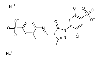 disodium 2,5-dichloro-4-[4,5-dihydro-3-methyl-5-oxo-4-[(4-sulphonato-o-tolyl)azo]-1H-pyrazol-1-yl]benzenesulphonate structure