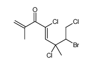 (4Z)-7-bromo-4,6,8-trichloro-2,6-dimethylocta-1,4-dien-3-one结构式
