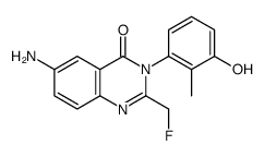 6-amino-2-(fluoromethyl)-3-(3-hydroxy-2-methylphenyl)quinazolin-4-one结构式