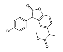 methyl 2-[3-(4-bromophenyl)-2-oxo-3H-1-benzofuran-5-yl]propanoate结构式